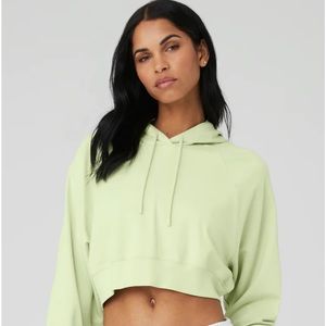 ALO Yoga Light Green Cropped Hoodie